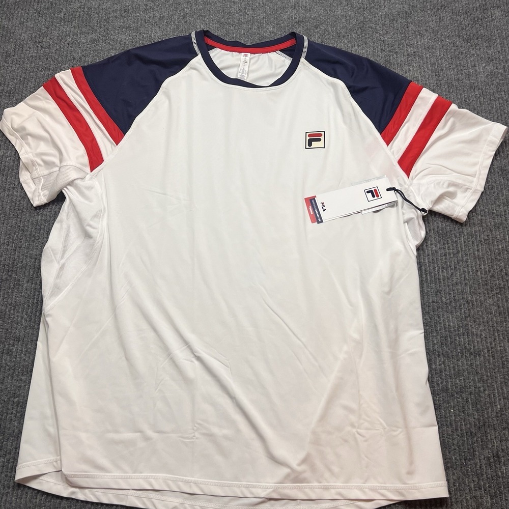 Fila Performance Iconic Heritage Tennis Shirt Mens XXL UV stretch Performance - Picture 2 of 9